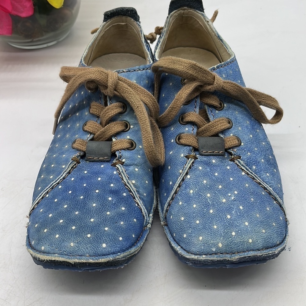 Rovers made in Portugal Blue Leather Lace Up Handmade Shoes Sz 37. SNK2313B - Picture 2 of 8